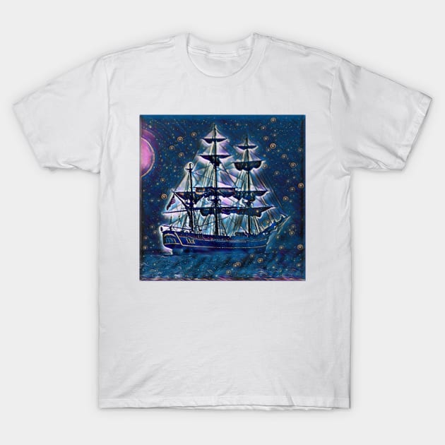 Pirate Ship Graphic Art Design | Digital Art | Painting T-Shirt by Graphic World